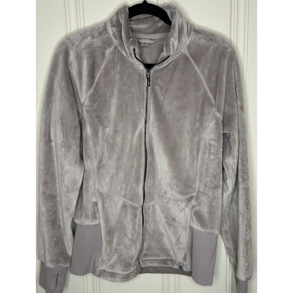 Free Country Faux Fur Coat Size L Plush Butter Pile‎ Full Zip Gray Soft Feminine